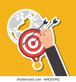 Winner and businessman design, vector illustration
