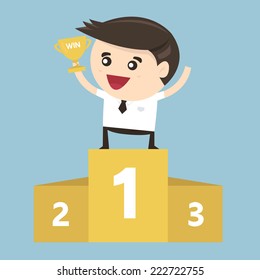 The Winner Businessman, flat design ,vector