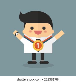 The Winner Businessman, flat design ,vector