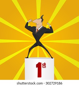 The winner businessman , vector illustration eps10