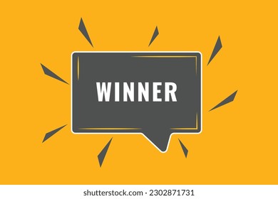 Winner Button. Speech Bubble, Banner Label Winner