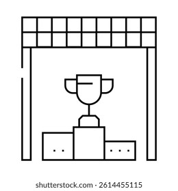 winner car race vehicle auto line icon vector. winner car race vehicle auto sign. isolated contour symbol black illustration