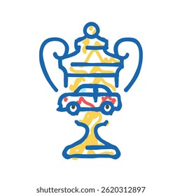winner car race vehicle auto doodle icon sketch vector. winner car race vehicle auto sign. isolated symbol illustration