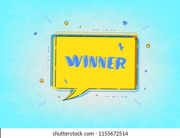Winner card for social media network. Vector illustration.