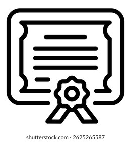 Symbol für das Gewinnerzertifikat. Vektorsymbol des Outline-Gewinnerzertifikats für Webdesign einzeln auf weißem Hintergrund
