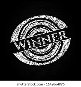 Winner with chalkboard texture