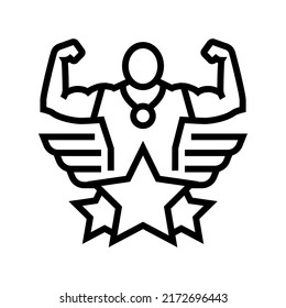 winner champion line icon vector. winner champion sign. isolated contour symbol black illustration