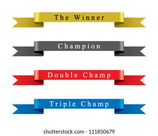 Winner Champion Ribbon set vector