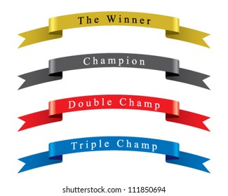 Winner Champion Ribbon set vector