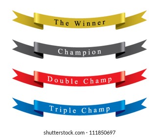Winner Champion Ribbon set vector