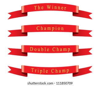 Winner Champion Ribbon set vector