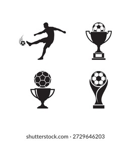 Winner champion trophy icon set 