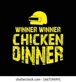 Winner Winner Chicken Dinner. Cool gaming t-shirt illustration and typography