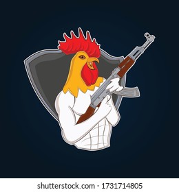 Winner Winner Chicken Dinner Gaming Logo Mascot Loo