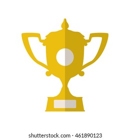 Winner and competition concept represented by gold trophy cup icon. Isolated and flat illustration