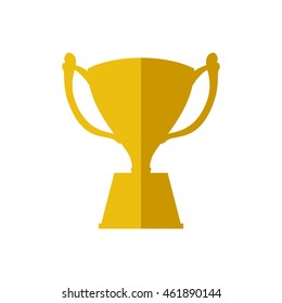 Winner and competition concept represented by gold trophy cup icon. Isolated and flat illustration