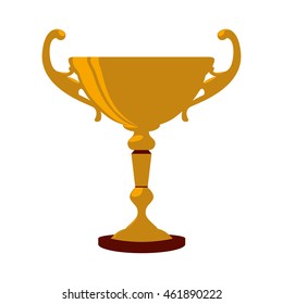 Winner and competition concept represented by gold trophy cup icon. Isolated and flat illustration
