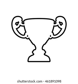 Winner and competition concept represented by trophy cup silhouette icon. Isolated and flat illustration