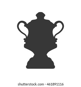 Winner and competition concept represented by trophy cup silhouette icon. Isolated and flat illustration