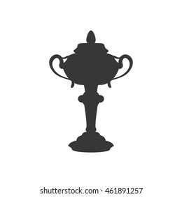 Winner and competition concept represented by trophy cup silhouette icon. Isolated and flat illustration