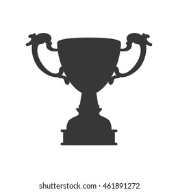 Winner and competition concept represented by trophy cup silhouette icon. Isolated and flat illustration
