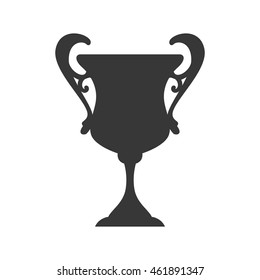 Winner and competition concept represented by trophy cup silhouette icon. Isolated and flat illustration