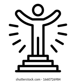 Winner competition icon. Outline winner competition vector icon for web design isolated on white background