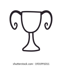 copa de trofeo para el ganador y la competencia