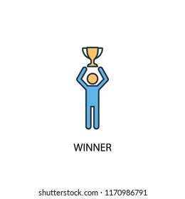 winner concept 2 colored line icon. Simple yellow and blue element illustration. winner concept outline symbol design from success set