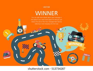 Winner concept in flat design style