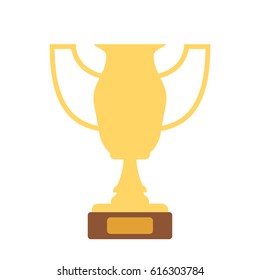 Winner Concept. Golden Cup and Medal. Vector illustration