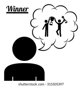 Winner concept with icons about triumph design, vector illustration eps 10