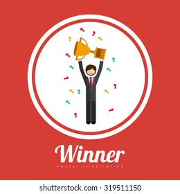 Winner concept with icons about triumph design, vector illustration eps 10