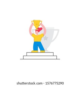 The winner concept illustration. Leader and winner - Vector