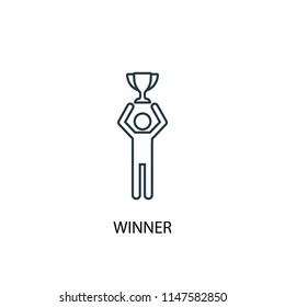 winner concept line icon. Simple element illustration. winner concept outline symbol design from success set. Can be used for web and mobile UI/UX