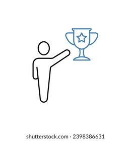 icono de línea de concepto de ganador. Ilustración de elemento simple. diseño de símbolos de esquema de concepto de ganador.