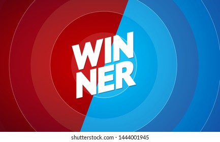 Winner Concept on a Abstract Color Background Finish Battle, Sport Challenge for Championship or Game. Vector illustration