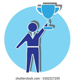 Winner  concept on white background. Flat vector illustration use for your project. 