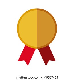 Winner concept represented by gold seal stamp icon. Isolated and flat illustration 