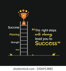 Winner Concept, Steps to Success Motivational Poster Vector Design Template.