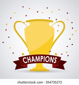 Winner  concept with trophy icons design, vector illustration 10 eps graphic.