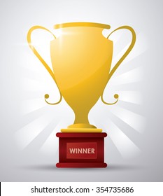 Winner  concept with trophy icons design, vector illustration 10 eps graphic.