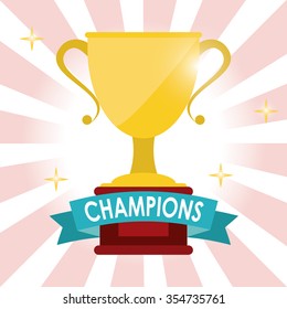 Winner  concept with trophy icons design, vector illustration 10 eps graphic.