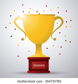 Winner  concept with trophy icons design, vector illustration 10 eps graphic.