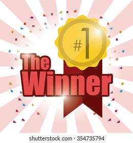 Winner  concept with trophy icons design, vector illustration 10 eps graphic.