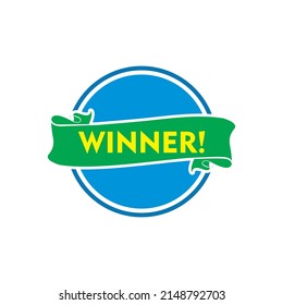 WINNER and CONGRATULATIONS  shape, with sans serif bold font vector illustrations