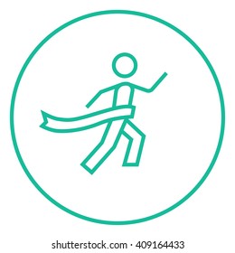 Winner crossing finish line icon.