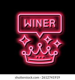 winner crown lotto neon light sign vector. winner crown lotto illustration