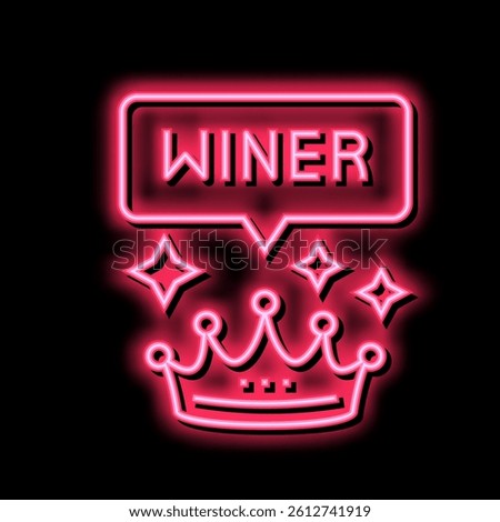winner crown lotto neon light sign vector. winner crown lotto illustration