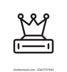 Icono de esquema de corona ganadora. Icono de la corona ganadora
